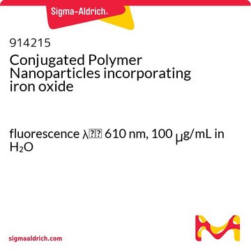 Conjugated Polymer Nanoparticles incorporating iron oxide fluorescence &#955;em&#160;610&#160;nm, 100&#160;&#956;g/mL in H2O