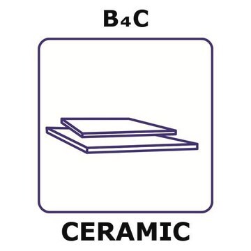 Boron carbide-hot-pressed sheet, thickness 1.0&#160;mm, size 25 × 25&#160;mm