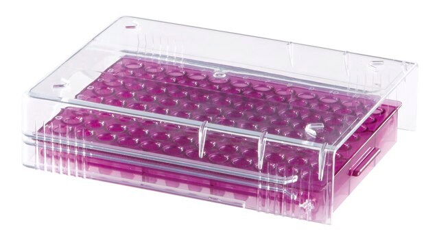 96 Well Low temp PCR rack purple, polypropylene