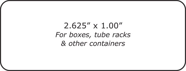 Laser Cryo-Tags&#174; white, size 2.625&#160;in. (67&#160;mm) × 1.0&#160;in. (25&#160;mm)