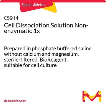 細胞剥離液, 非酵素性 1× Prepared in phosphate buffered saline without calcium and magnesium, sterile-filtered, BioReagent, suitable for cell culture