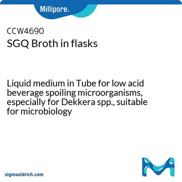 SGQ Broth in flasks Liquid medium in Tube for low acid beverage spoiling microorganisms, especially for Dekkera spp., suitable for microbiology