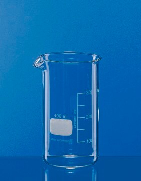 BRAND&#174; glass beaker with spout, tall form volume 400&#160;mL, with graduation