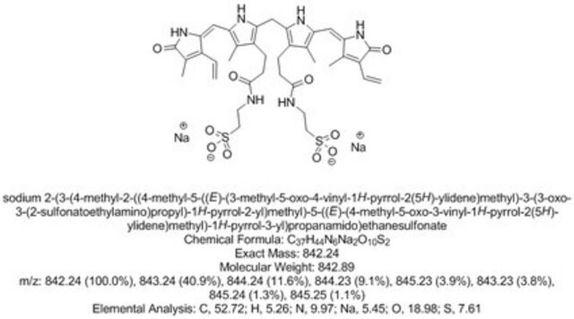 胆红素结合物，二丙烯酸羟乙酯，二钠盐 Bilirubin Conjugate, Ditaurate, Disodium Salt is suitable as a direct bilirubin standard. Behaves similar to purified bilirubin glucuronides from human bile in diazo tests. Unstable in solution.