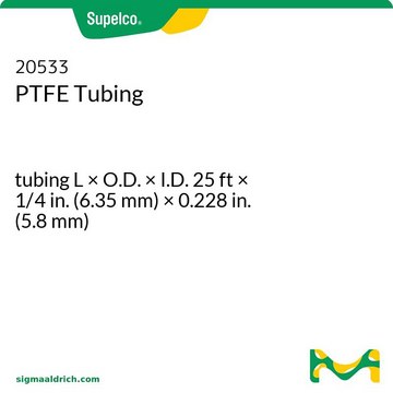 PTFE製チューブ tubing L × O.D. × I.D. 25&#160;ft × 1/4&#160;in. (6.35&#160;mm) × 0.228&#160;in. (5.8&#160;mm)