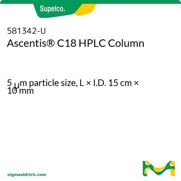 Ascentis&#174; C18 HPLC Column 5&#160;&#956;m particle size, L × I.D. 15&#160;cm × 10&#160;mm