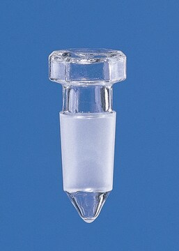 BRAND&#174; BISTABIL&#174; ground glass stopper, conical joint borosilicate glass 3.3, joint: ST/NS 12/21, (hollow, hexagonal grip)