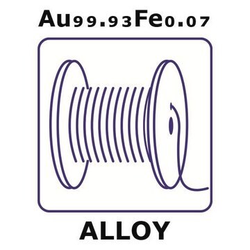 Gold-iron alloy, Au99.93Fe0.07 0.2m wire, 0.050mm diameter, annealed