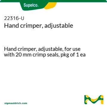 Hand crimper, adjustable Hand crimper, adjustable, for use with 20 mm crimp seals, pkg of 1&#160;ea