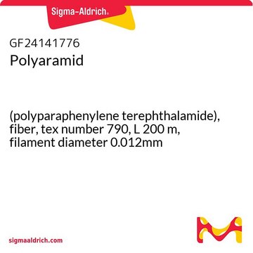 Polyaramid (polyparaphenylene terephthalamide), fiber, tex number 790, L 200&#160;m, filament diameter 0.012mm