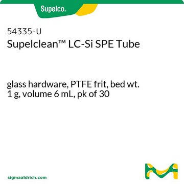 Tubo de SPE Supelclean&#8482; LC-Si glass hardware, PTFE frit, bed wt. 1&#160;g, volume 6&#160;mL, pk of 30