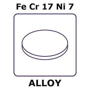 Stainless Steel - 17-7PH alloy, FeCr17Ni7 foil, 50mm disks, 0.125mm thickness, annealed - condition a, precipitation hardenable