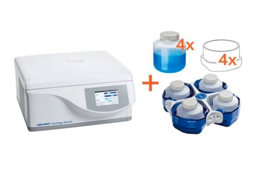 Eppendorf&#174; Centrifuge 5910 Ri G with rotor S-4x Universal incl. buckets, 1000 ml bottles and 1000 ml adapters, AC/DC input 230 V (EU Plug)