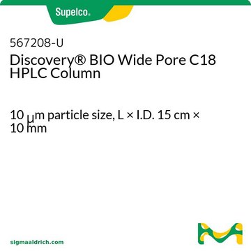 Discovery&#174; BIO Wide Pore C18 HPLC Column 10&#160;&#956;m particle size, L × I.D. 15&#160;cm × 10&#160;mm