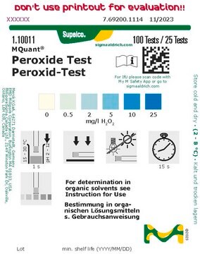 Teste de peróxidos colorimetric, 0.5-25&#160;mg/L (H2O2), for use with MQuant&#174; StripScan App, MQuant&#174;