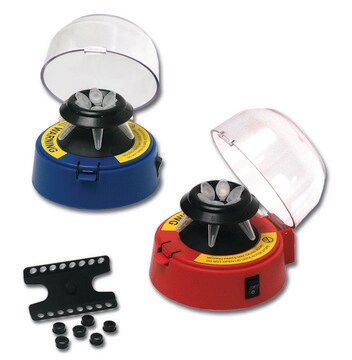 Mini-Centrifuge with 2 rotors red, AC/DC input 115 V AC, US 3-pin plug