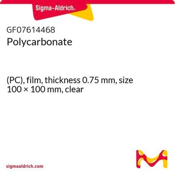 Polycarbonate (PC), film, thickness 0.75&#160;mm, size 100 × 100&#160;mm, clear