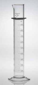 Pyrex&#174; class A double metric scale graduated cylinder, with blue enamel volume 1,000&#160;mL