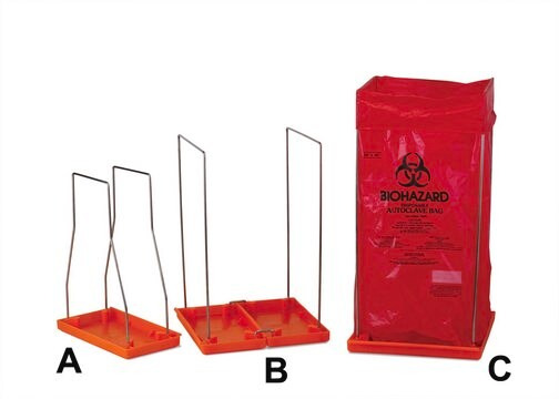 SP Bel-Art&#174; Biohazard disposal stand to hold, 12 x 24 in (30 x 61 cm) bag