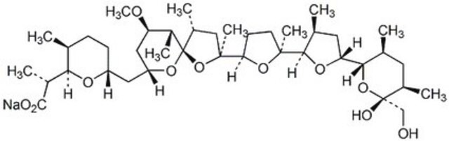 Nigericin, Sodium Salt, Streptomyces hygroscopicus Disrupts the membrane potential and stimulates ATPase activity in mitochondria.