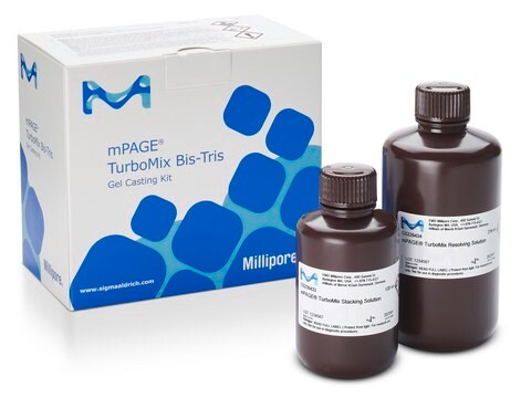 mPAGE&#174;TurboMix Bis-Tris 凝胶灌注试剂盒 Premixed solutions for casting bis-tris polyacrylamide gels; TMKIT-10 includes 36 mL resolving solution and 20 mL stacking solution; TMKIT-60 includes 216 mL resolving solution and 120 mL stacking solution