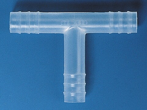 BRAND&#174; tubing connector, T-shape polypropylene, for tubing i.d., 10 &#8209; 11&#160;mm