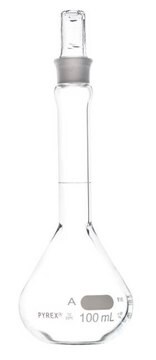 Pyrex&#174; wide mouth micro volumetric flask with Pyrex&#174; ST stopper capacity 100&#160;mL