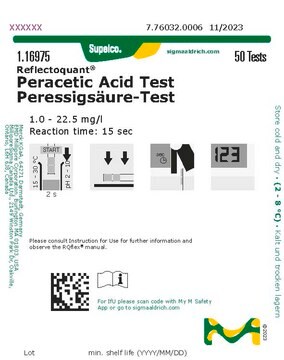 Test kwasu nadoctowego reflectometric, 1.0-22.5&#160;mg/L (peracetic acid), for use with REFLECTOQUANT&#174;