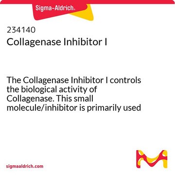 Collagenase-Inhibitor&nbsp;I The Collagenase Inhibitor I controls the biological activity of Collagenase. This small molecule/inhibitor is primarily used for Protease Inhibitors applications.