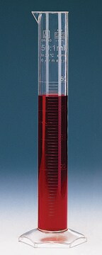 BRAND&#174; graduated cylinder, PMP, embossed scale volume 500&#160;mL, accuracy: 5&#160;mL