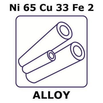 Monel&#174; alloy 400, Ni65Cu33Fe2 100mm tube, 0.6mm outside diameter, 0.1mm wall thickness, 0.4mm inside diameter, as drawn