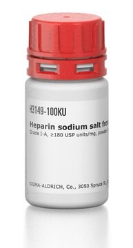 Heparin Natriumsalz aus Schweinedarm Grade I-A, &#8805;180&#160;USP units/mg, powder, BioReagent, suitable for cell culture