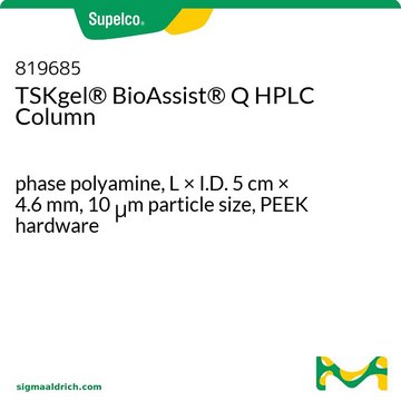 TSKgel&#174; BioAssist&#174; Q HPLC Column phase polyamine, L × I.D. 5&#160;cm × 4.6&#160;mm, 10&#160;&#956;m particle size, PEEK hardware