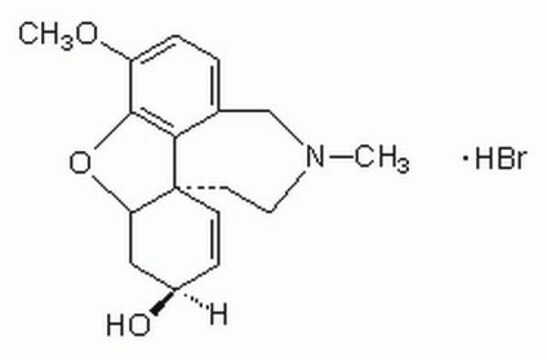 Galantamina, bromowodorek A competitive and reversible inhibitor of acetylcholinesterase.