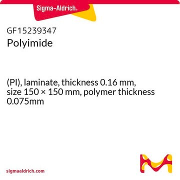 Polyimide (PI), laminate, thickness 0.16&#160;mm, size 150 × 150&#160;mm, polymer thickness 0.075mm