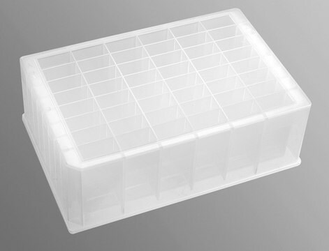 ディープウェルプレート、ピラミッド底 48 rectangular wells, pyramid bottom clear polypropylene wells, maximum volume 5&#160;mL, 25 ea of, sterile