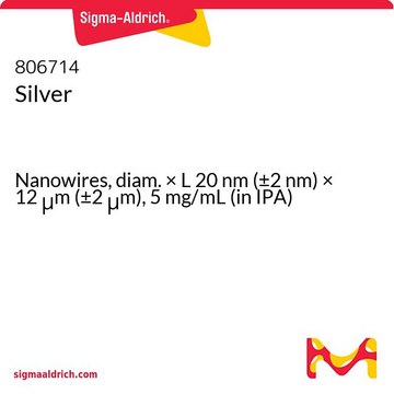 银 Nanowires, diam. × L 20&#160;nm (±2&#160;nm) × 12&#160;&#956;m (±2&#160;&#956;m), 5&#160;mg/mL (in IPA)