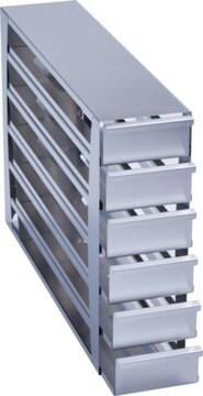 Eppendorf&#174; Upright Freezer Rack Holds 24 x boxes (2.5 in.), (4&nbsp;x&nbsp;6) configuration, stainless steel, drawer