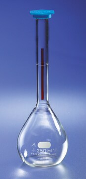 Pyrex&#174; Lifetime-Red&#8482; volumetric flask with snap cap capacity 250&#160;mL