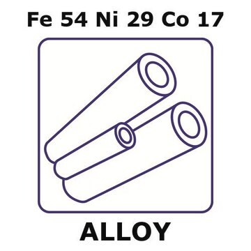 Glass Sealing Alloy, Fe54Ni29Co17 200mm tube, 9.0mm outside diameter, 0.5mm wall thickness, 8mm inside diameter, as drawn