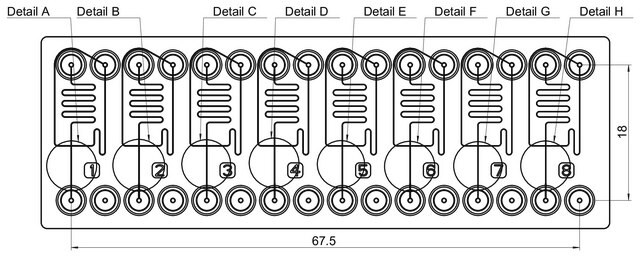 Droplet generator chip - Multi channel design Fluidic 440, PC