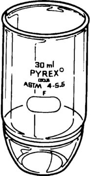 Pyrex&#174; Gooch crucible, high form, with fritted disc capacity 30&#160;mL, porosity 40-60&#160;&#956;m