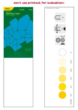 Test chloru w wodzie słodkiej i morskiej colorimetric, 0.10-2.0&#160;mg/L (Cl2), for use with MQUANT&#174;