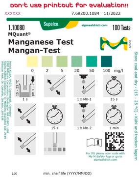 Test na obecność manganu colorimetric, Mn 2-100&#160;mg/L, MQuant&#174;