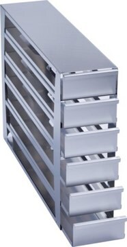 Eppendorf&#174; Drawer style stainless steel rack for CryoCube&#174; F740 upright freezers closed configuration for storage of 24 boxes up to 136 x 136 x 63 mm (2.5 inch boxes), 3-Compartment, external W × D × H (140&#160;mm) (563&#160;mm) (412&#160;mm)