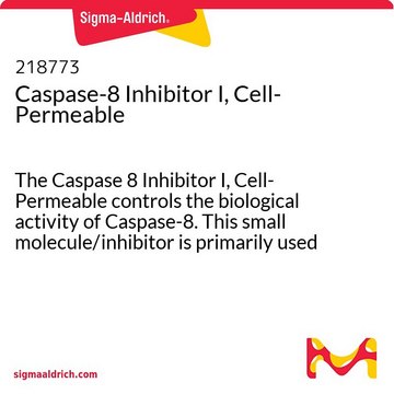 Caspase-8-Inhibitor&nbsp;I, zellpermeabel The Caspase 8 Inhibitor I, Cell-Permeable controls the biological activity of Caspase-8. This small molecule/inhibitor is primarily used for Cancer applications.