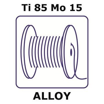 Titanium/Molybdenum wire, Ti 85%/Mo 15%, 1.0&#160;mm diameter, length 1 m, temper as drawn