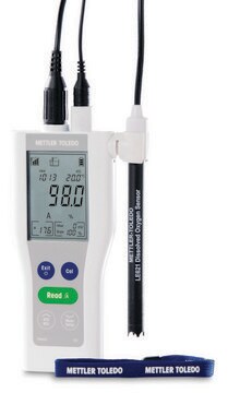 Mettler Toledo FiveGo&#8482; dissolved oxygen portable meter model, F4, Kit including LE621-IP67 DO sensor, AC/DC input 230 V AC, universal plug set