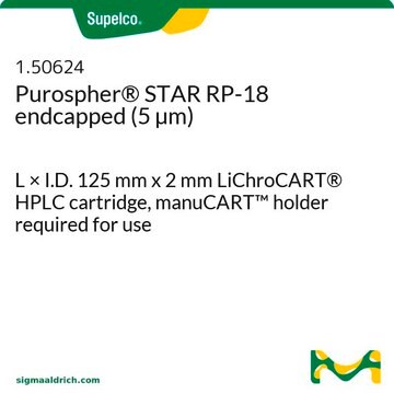 Purospher&#174; STAR RP-18 endcapped (5 &#181;m) L × I.D. 125 mm x 2 mm LiChroCART&#8482; HPLC cartridge, manuCART&#8482; holder required for use