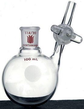 Synthware&#8482; single neck reaction flask with glass stopcock capacity 100&#160;mL, joint: ST/NS 24/40